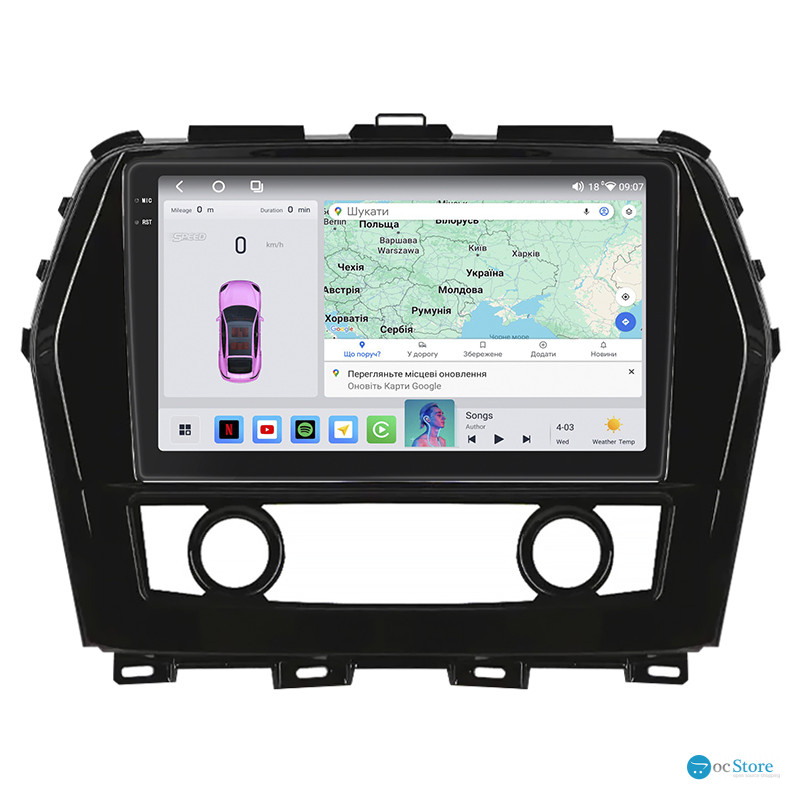 Штатная магнитола Lesko для Nissan Maxima VIII (A36) 2015-2018 экран 10" 4/64 QLED CarPlay 4G Wi-Fi GPS 360 Prime