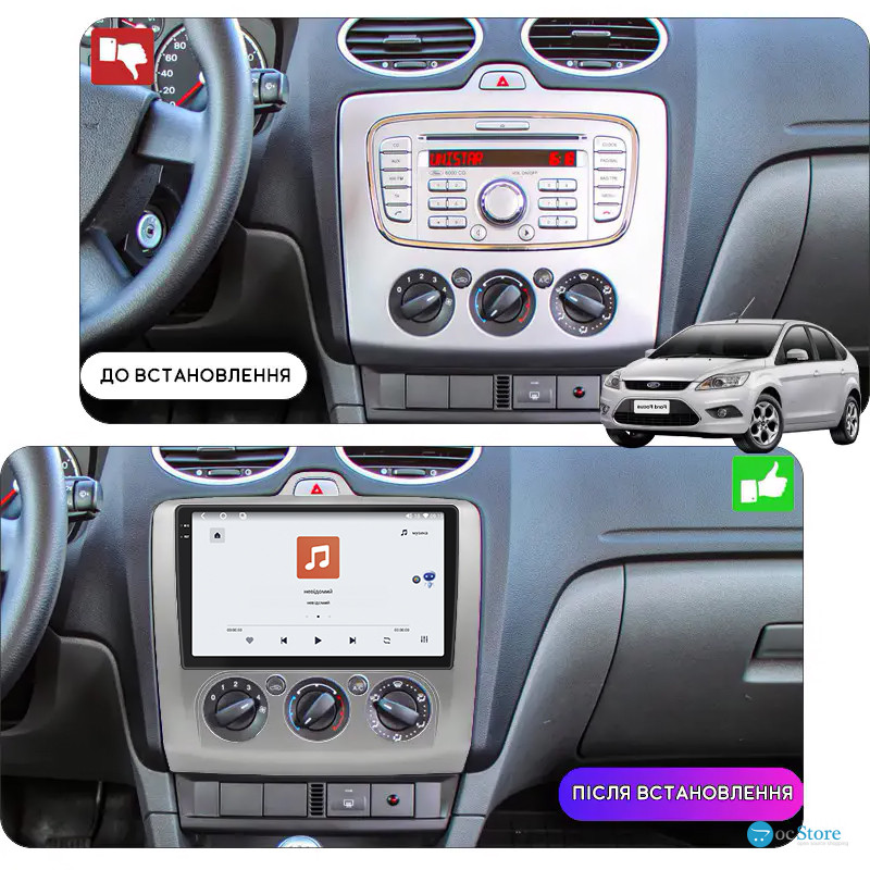 Штатная магнитола Lesko для Nissan Murano II (Z51) 2007-2010 экран 9" 4/64 QLED CarPlay 4G Wi-Fi GPS 360 Prime