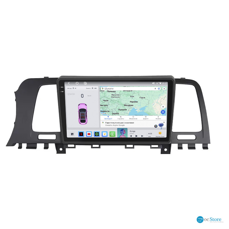 Штатная магнитола Lesko для Nissan Murano II (Z51) Рестайлинг 2010-2012 экран 9" 4/64 QLED CarPlay 4G Wi-Fi GPS 360 Prime
