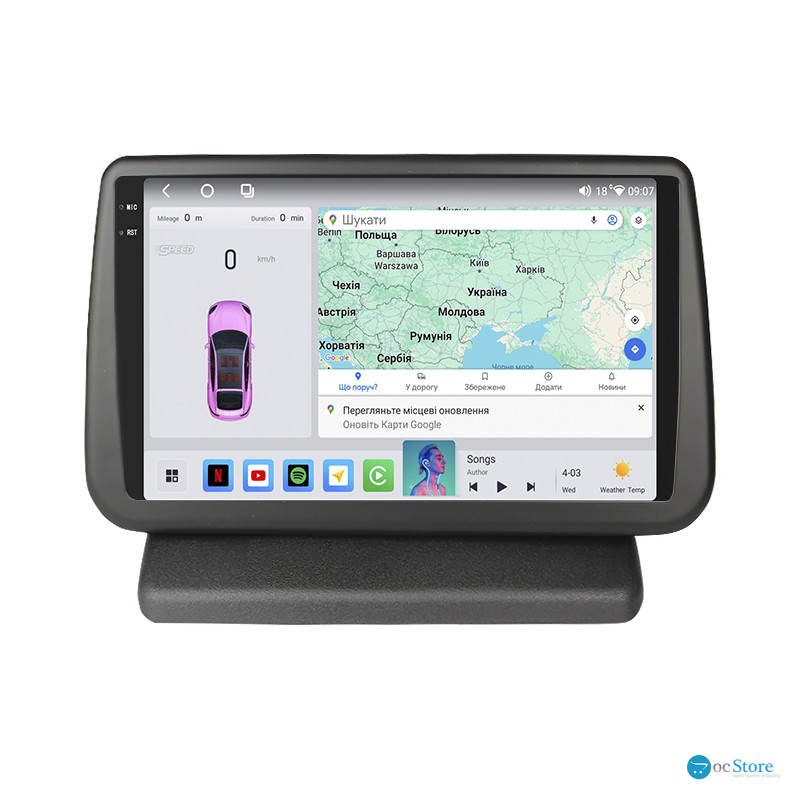 Штатная магнитола Lesko для Nissan Note I 2005-2008 экран 9" 4/64 QLED CarPlay 4G Wi-Fi GPS 360 Prime