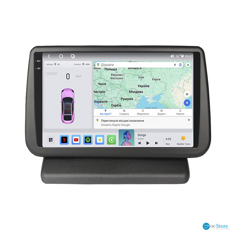 Штатная магнитола Lesko для Nissan Note I Рестайлинг 2008-2013 экран 9" 4/64 QLED CarPlay 4G Wi-Fi GPS 360 Prime