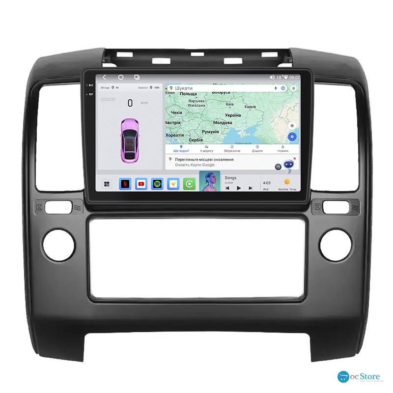Штатная магнитола Lesko для Nissan Pathfinder III 2004-2010 экран 9" 4/64 QLED CarPlay 4G Wi-Fi GPS 360 Prime
