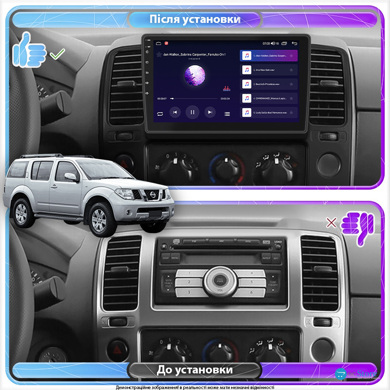 Штатная магнитола Lesko для Nissan Pathfinder III 2004-2010 экран 9" 6/128Gb 4G Wi-Fi GPS Top