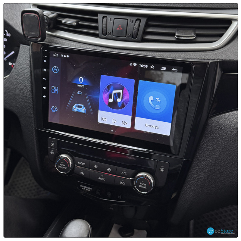 Штатная магнитола Lesko для Nissan Qashqai II Рестайлинг 2017-н.в. экран 10" 1/16Gb Wi-Fi GPS Base