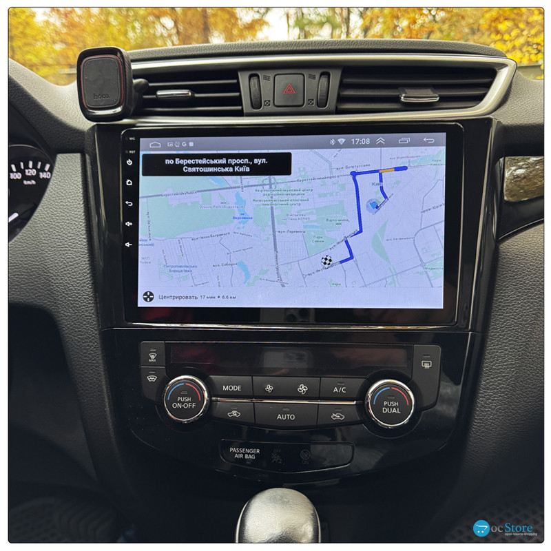 Штатная магнитола Lesko для Nissan Qashqai II Рестайлинг 2017-н.в. экран 10" 1/16Gb Wi-Fi GPS Base