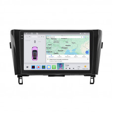 Штатная магнитола Lesko для Nissan Rogue II 2013-2016 экран 10" 4/64 QLED CarPlay 4G Wi-Fi GPS 360 Prime