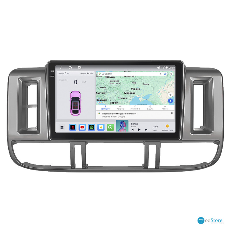 Штатная магнитола Lesko для Nissan X-Trail I 2000-2003 экран 9" 4/64 QLED CarPlay 4G Wi-Fi GPS 360 Prime