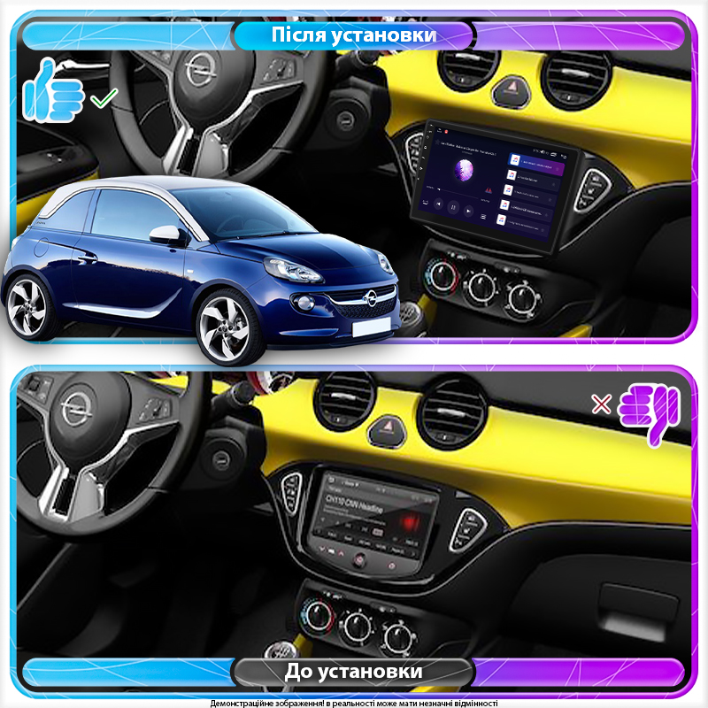Штатная магнитола Lesko для Opel Adam I 2013-2019 экран 9" 2/32Gb CarPlay 4G Wi-Fi GPS Prime