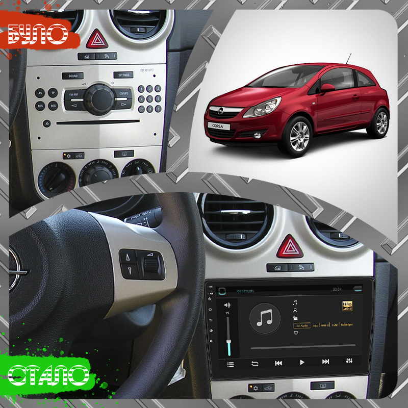 Штатная магнитола Lesko для Opel Corsa D 2006-2010 экран 9" 6/128Gb 4G Wi-Fi GPS Top