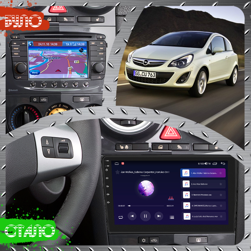 Штатная магнитола Lesko для Opel Corsa D Рестайлинг II 2011-2014 экран 9" 2/32Gb CarPlay 4G Wi-Fi GPS Prime