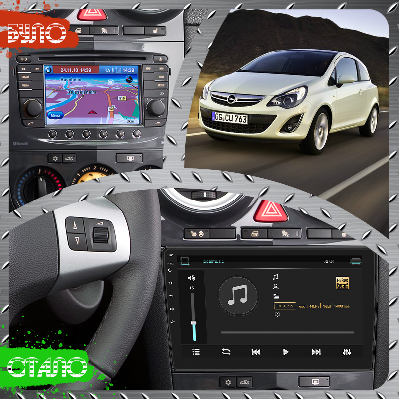 Штатная магнитола Lesko для Opel Corsa D Рестайлинг II 2011-2014 экран 9" 6/128Gb 4G Wi-Fi GPS Top