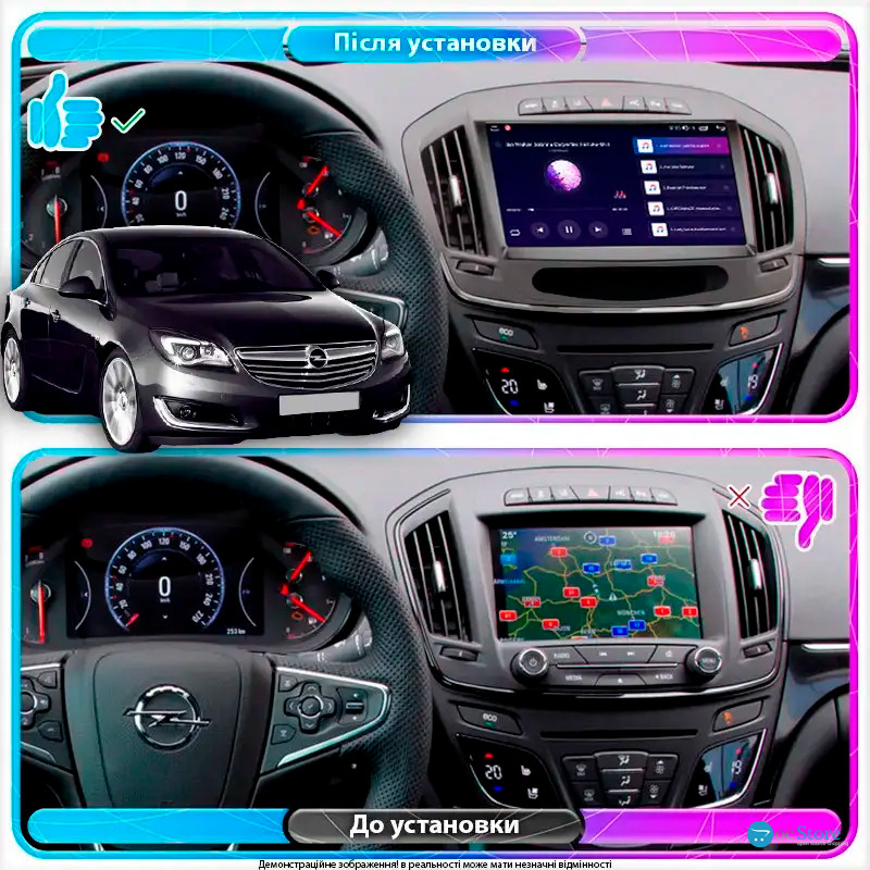 Штатная магнитола Lesko для Opel Insignia I Рестайлинг 2013-2017 экран 9" 1/16Gb Wi-Fi GPS Base