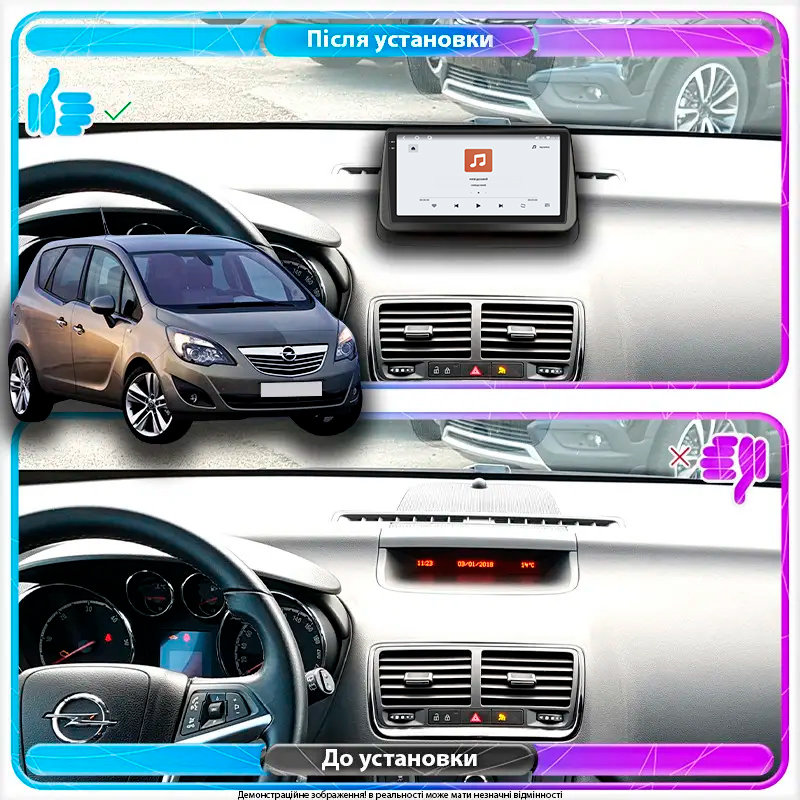 Штатная магнитола Lesko для Opel Meriva B 2010-2014 экран 9" 4/64 QLED CarPlay 4G Wi-Fi GPS 360 Prime