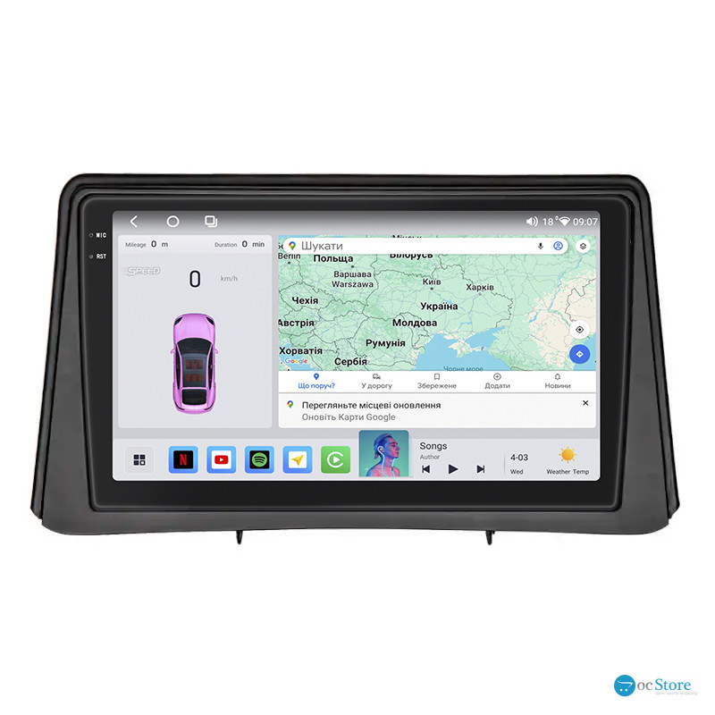 Штатная магнитола Lesko для Opel Mokka I 2012-2016 экран 9" 4/64 QLED CarPlay 4G Wi-Fi GPS 360 Prime
