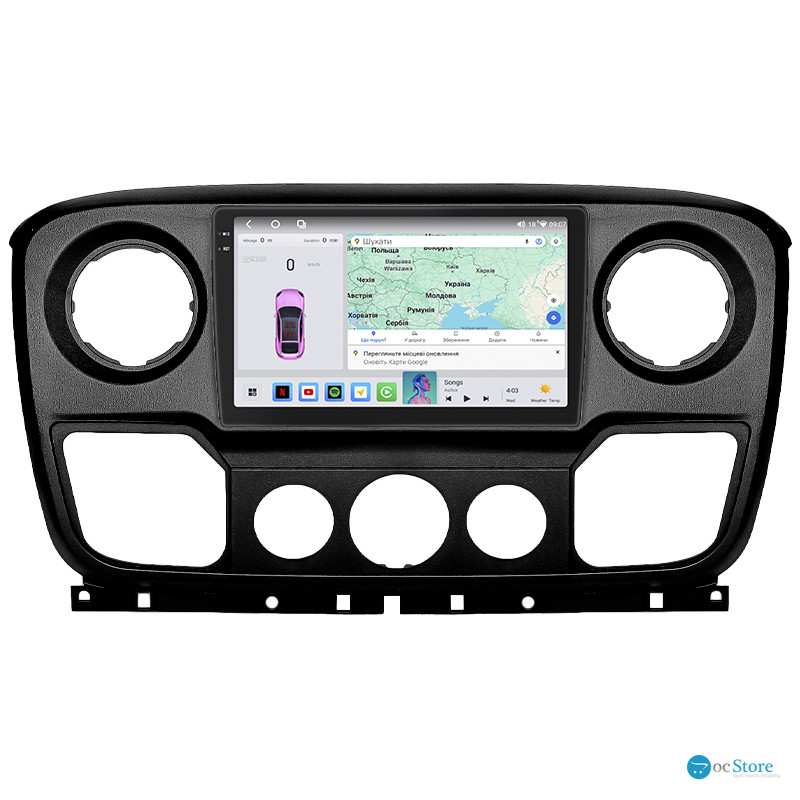 Штатная магнитола Lesko для Opel Movano B 2010-2019 экран 10" 4/64 QLED CarPlay 4G Wi-Fi GPS 360 Prime