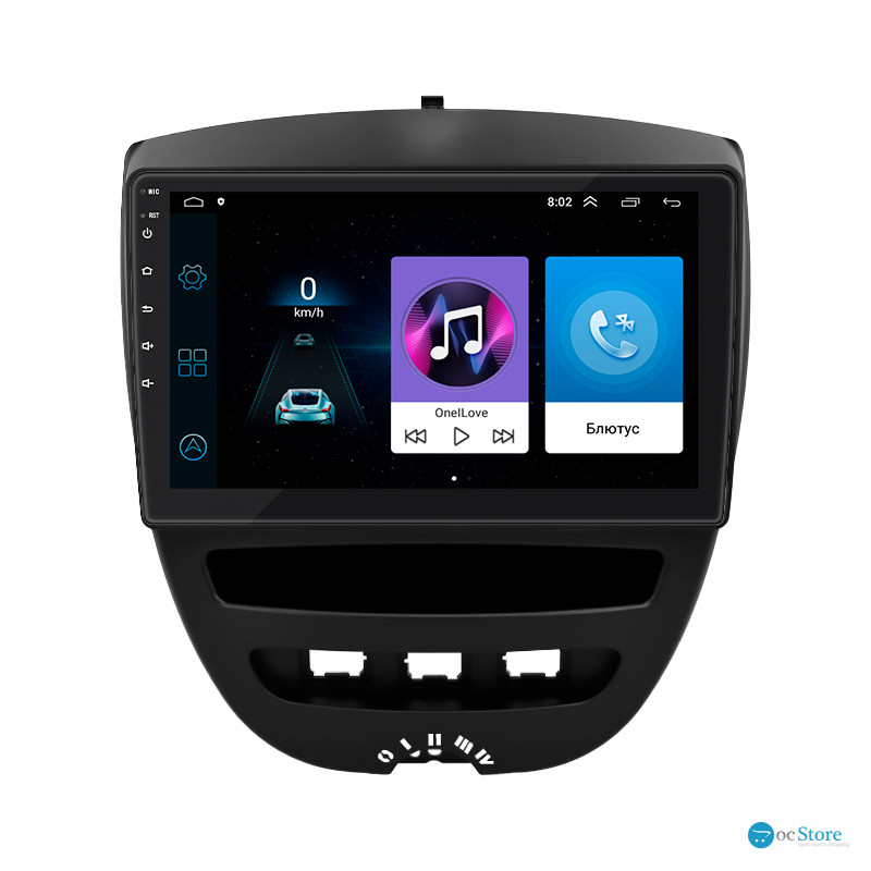 Штатная магнитола Lesko для Peugeot 107 I 2005-2009 экран 10" 1/16Gb Wi-Fi GPS Base