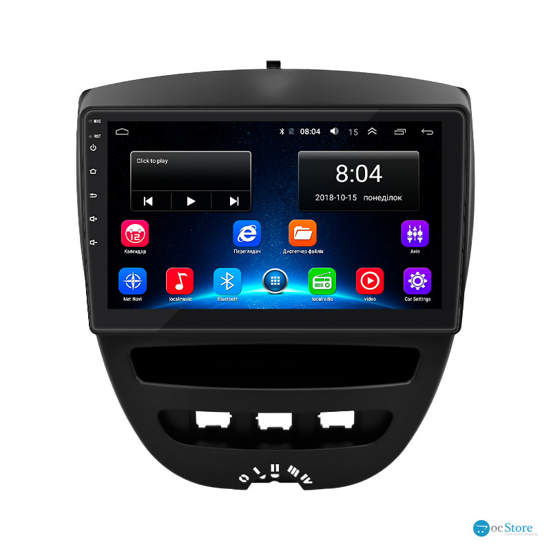 Штатная магнитола Lesko для Peugeot 107 I 2005-2009 экран 10" 2/32Gb Wi-Fi GPS Base