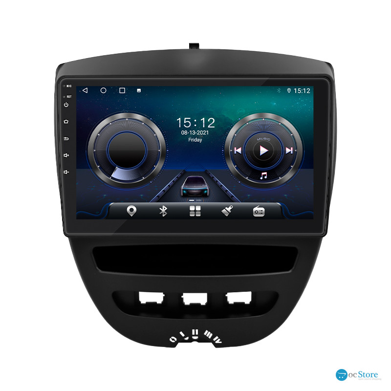 Штатная магнитола Lesko для Peugeot 107 I 2005-2009 экран 10" 4/32Gb 4G Wi-Fi GPS Top