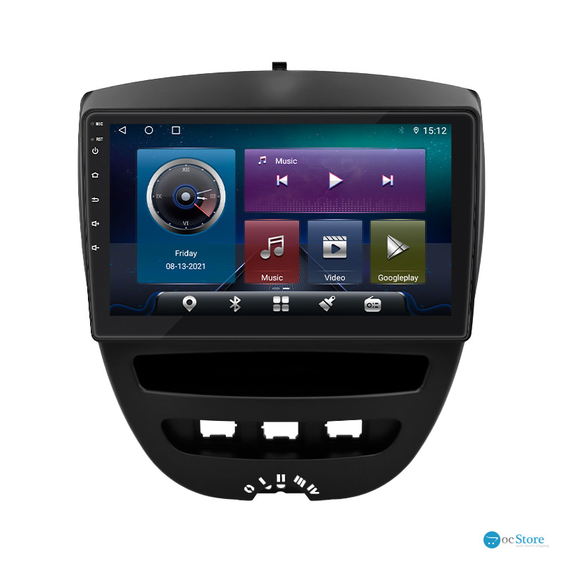 Штатная магнитола Lesko для Peugeot 107 I 2005-2009 экран 10" 4/32Gb 4G Wi-Fi GPS Top
