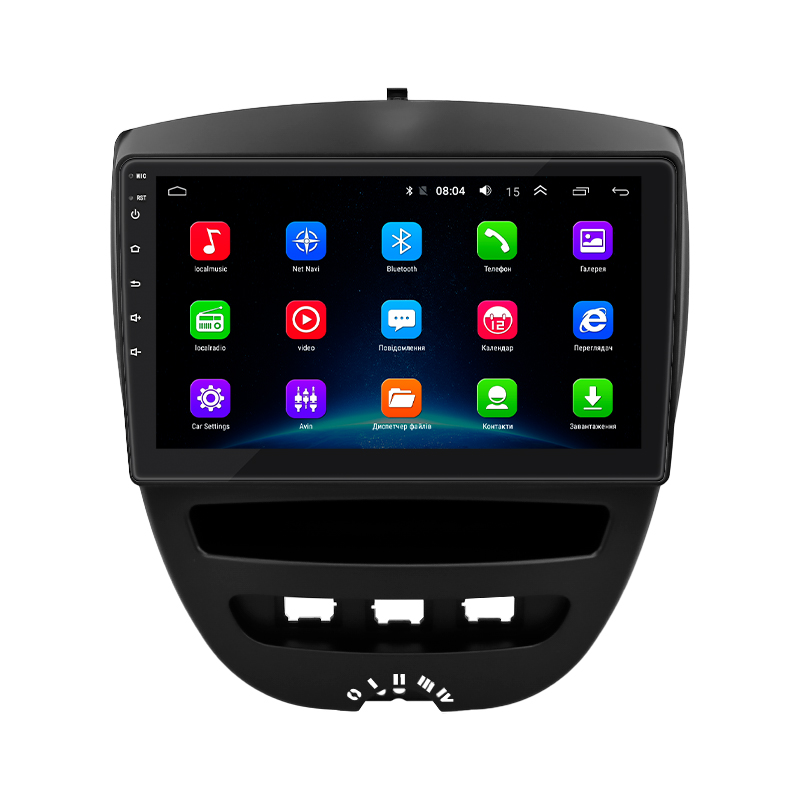 Штатная магнитола Lesko для Peugeot 107 I Рестайлинг 2009-2012 экран 10" 2/32Gb Wi-Fi GPS Base