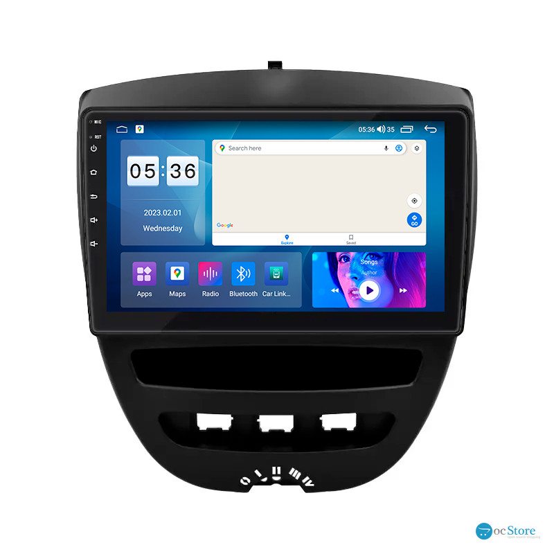 Штатная магнитола Lesko для Peugeot 107 I Рестайлинг 2009-2012 экран 10" 2/32Gb CarPlay 4G Wi-Fi GPS Prime