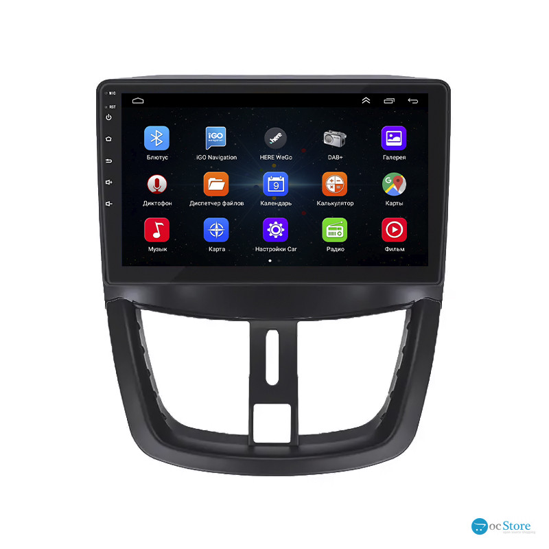 Штатная магнитола Lesko для Peugeot 207 I 2006-2009 экран 9" 1/16Gb Wi-Fi GPS Base