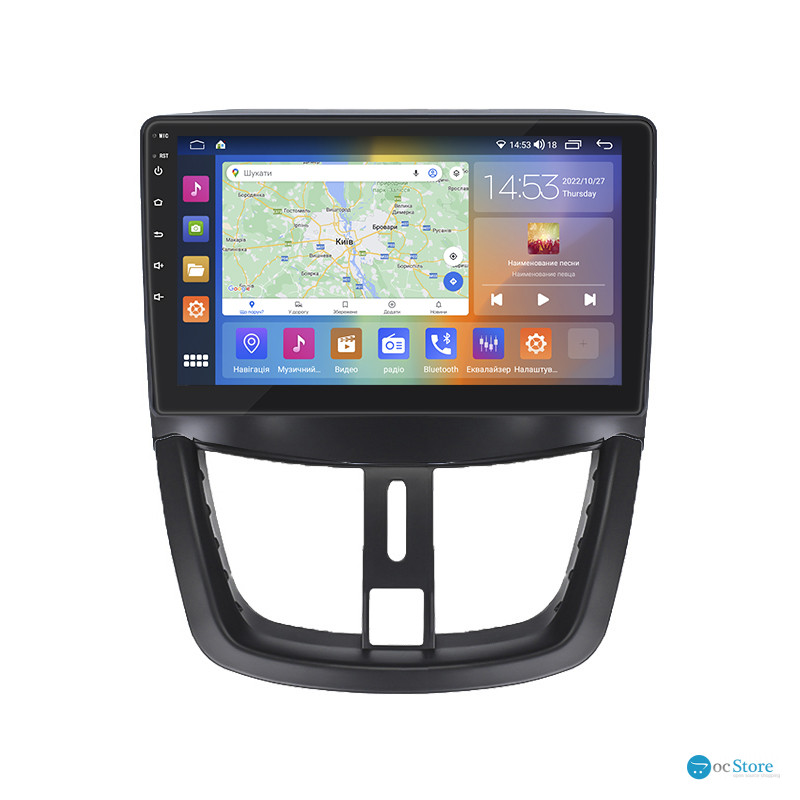 Штатная магнитола Lesko для Peugeot 207 I 2006-2009 экран 9" 4/64Gb CarPlay 4G Wi-Fi GPS Prime