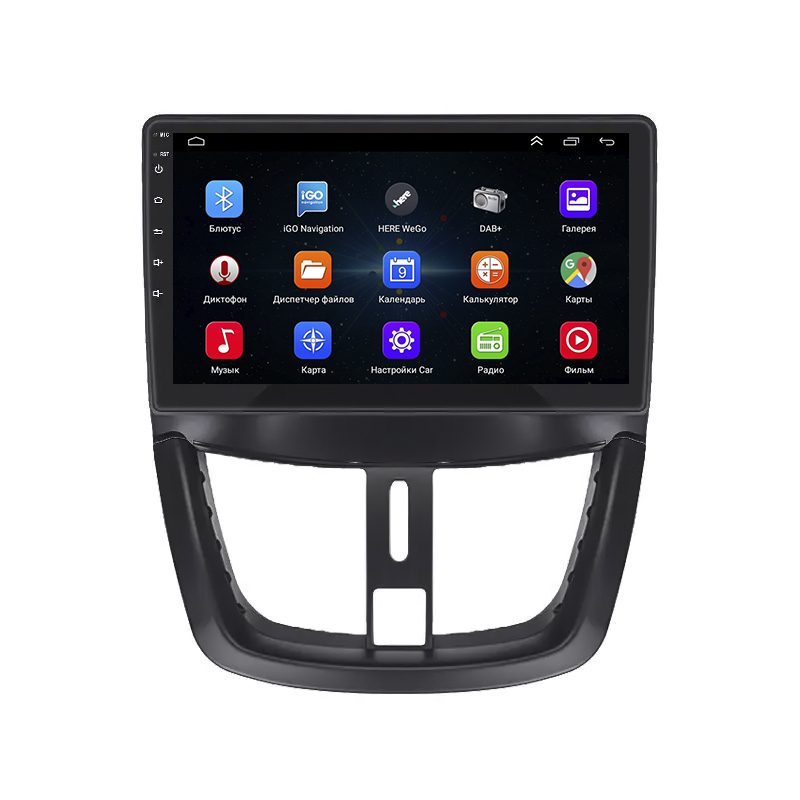 Штатная магнитола Lesko для Peugeot 207 I Рестайлинг 2009-2015 экран 9" 2/32Gb Wi-Fi GPS Base