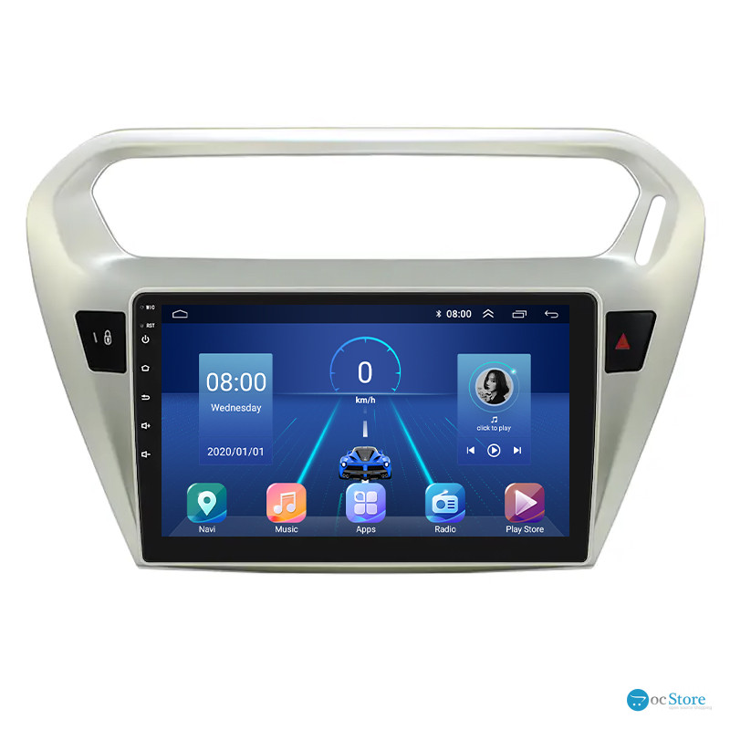 Штатная магнитола Lesko для Peugeot 301 I 2012-2016 экран 9" 6/128Gb 4G Wi-Fi GPS Top