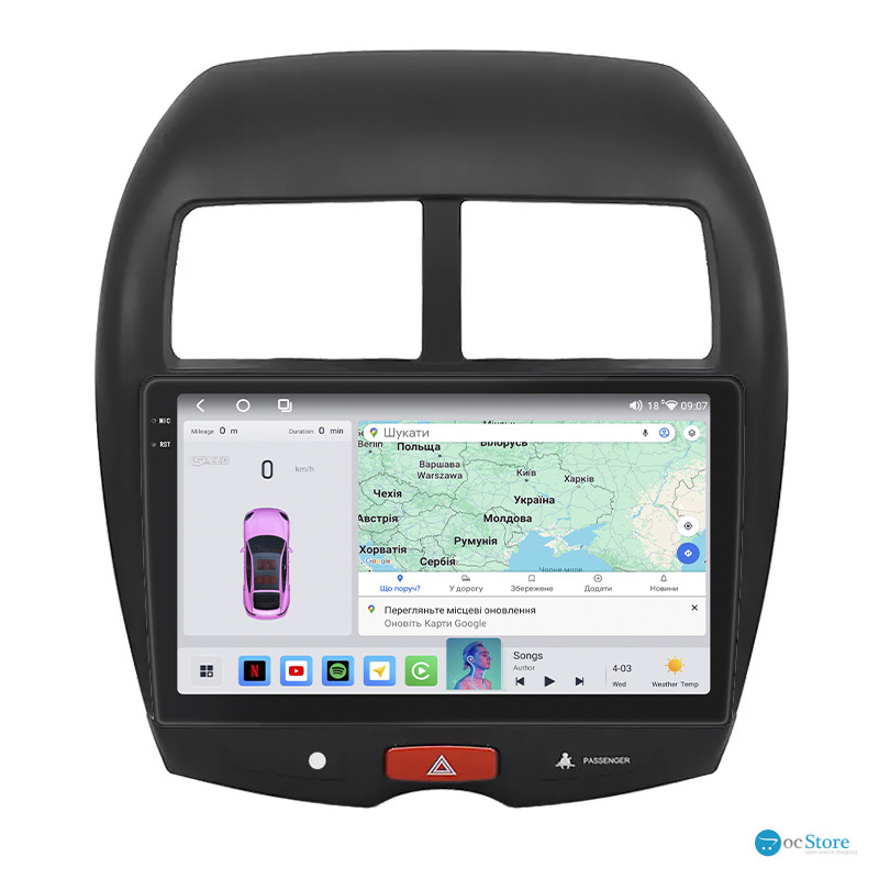 Штатная магнитола Lesko для Peugeot 4008  2012-2017 экран 10" 4/64 QLED CarPlay 4G Wi-Fi GPS 360 Prime