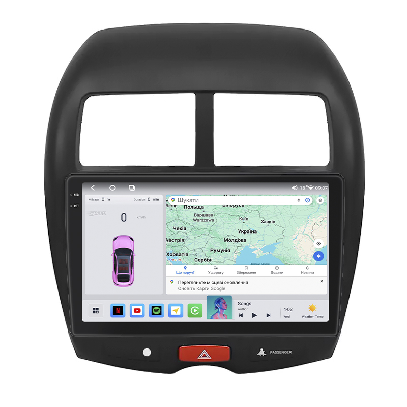 Штатная магнитола Lesko для Peugeot 4008  2012-2017 экран 10" 4/64 QLED CarPlay 4G Wi-Fi GPS 360 Prime