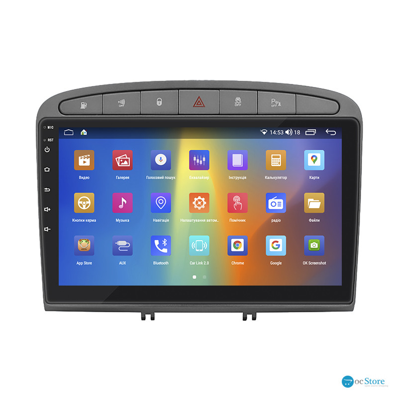 Штатная магнитола Lesko для Peugeot 408 I 2012-2017 экран 9" 4/64Gb CarPlay 4G Wi-Fi GPS Prime