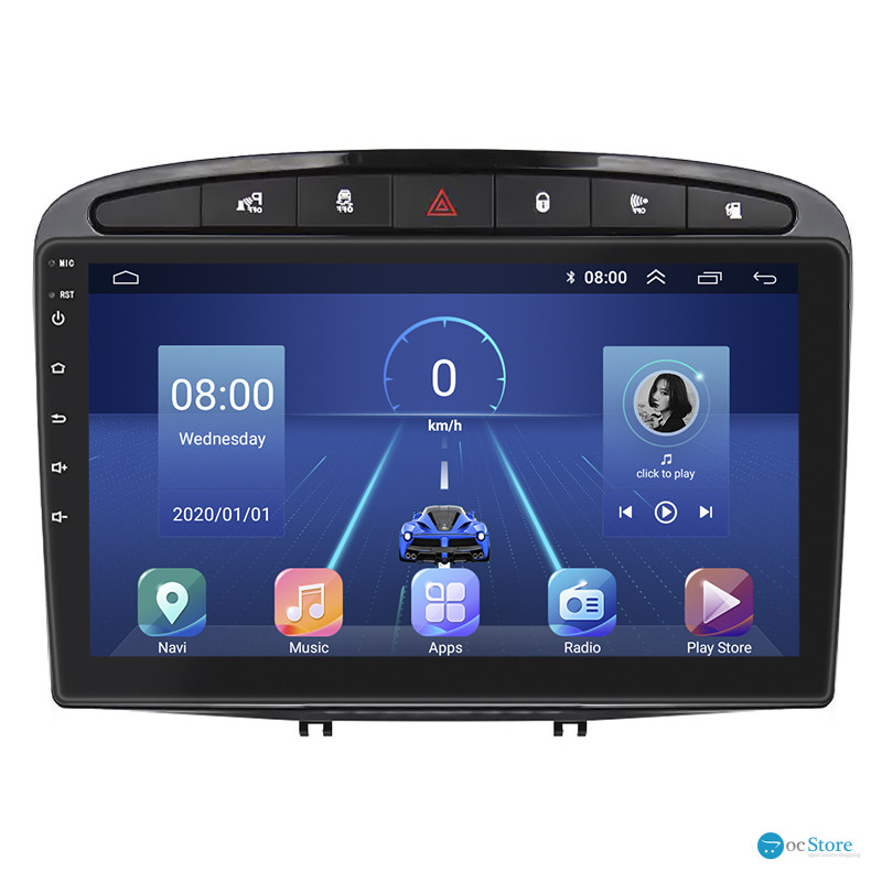 Штатная магнитола Lesko для Peugeot 408 I 2012-2017 экран 9" 2/32Gb 4G Wi-Fi GPS Top