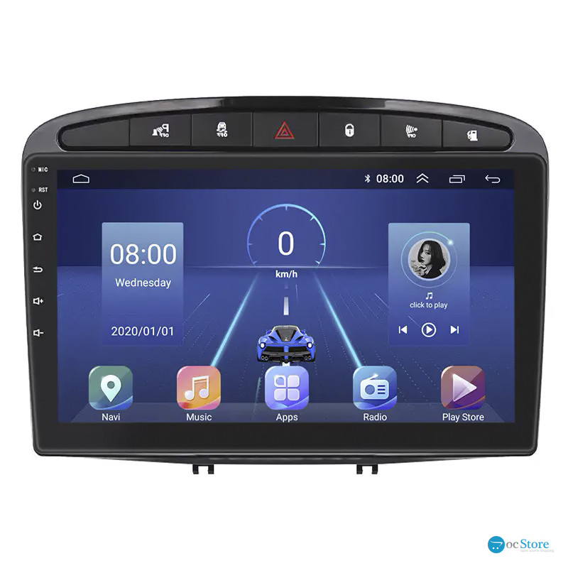 Штатная магнитола Lesko для Peugeot 408 I 2012-2017 экран 9" 6/128Gb 4G Wi-Fi GPS Top