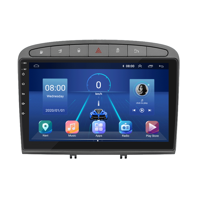 Штатная магнитола Lesko для Peugeot 408 I Рестайлинг 2017-н.в. экран 9" 6/128Gb 4G Wi-Fi GPS Top