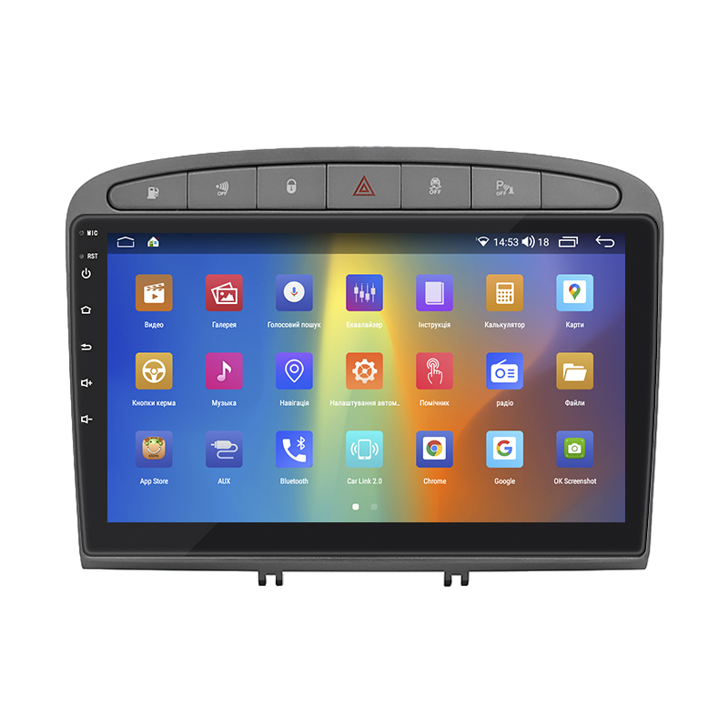 Штатная магнитола Lesko для Peugeot RCZ I 2010-2012 экран 9" 2/32Gb CarPlay 4G Wi-Fi GPS Prime