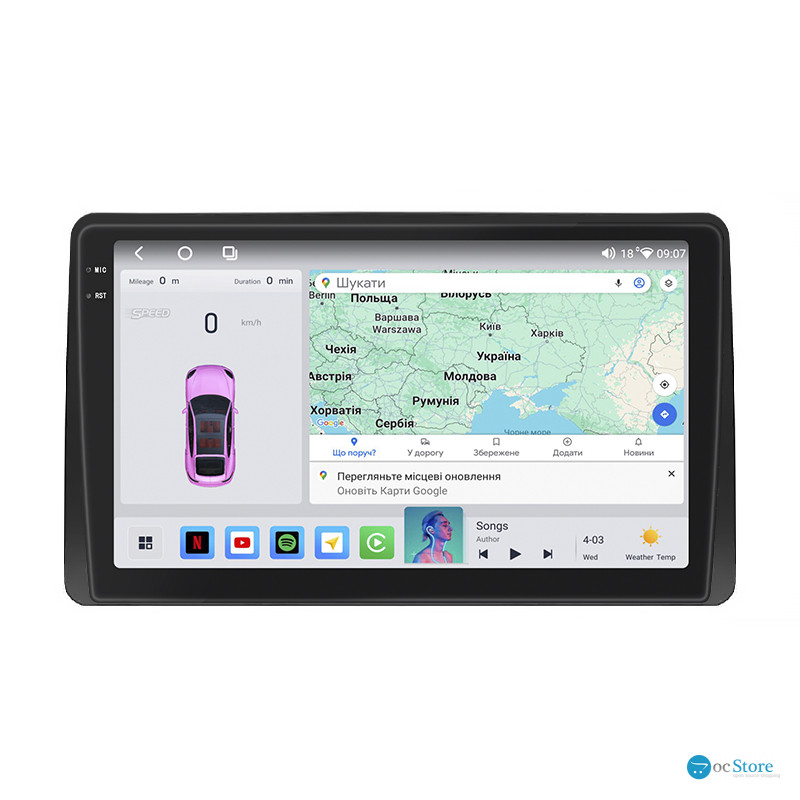 Штатная магнитола Lesko для Renault Arkana I 2019-н.в. экран 10" 4/64 QLED CarPlay 4G Wi-Fi GPS 360 Prime