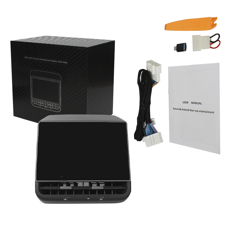 Мультимедийный экран Mekede MTS1 8,66" для Tesla model 3 Y для пассажира Android Car-Play + Android auto с Управление климатом Prime 4/64 Car-Play