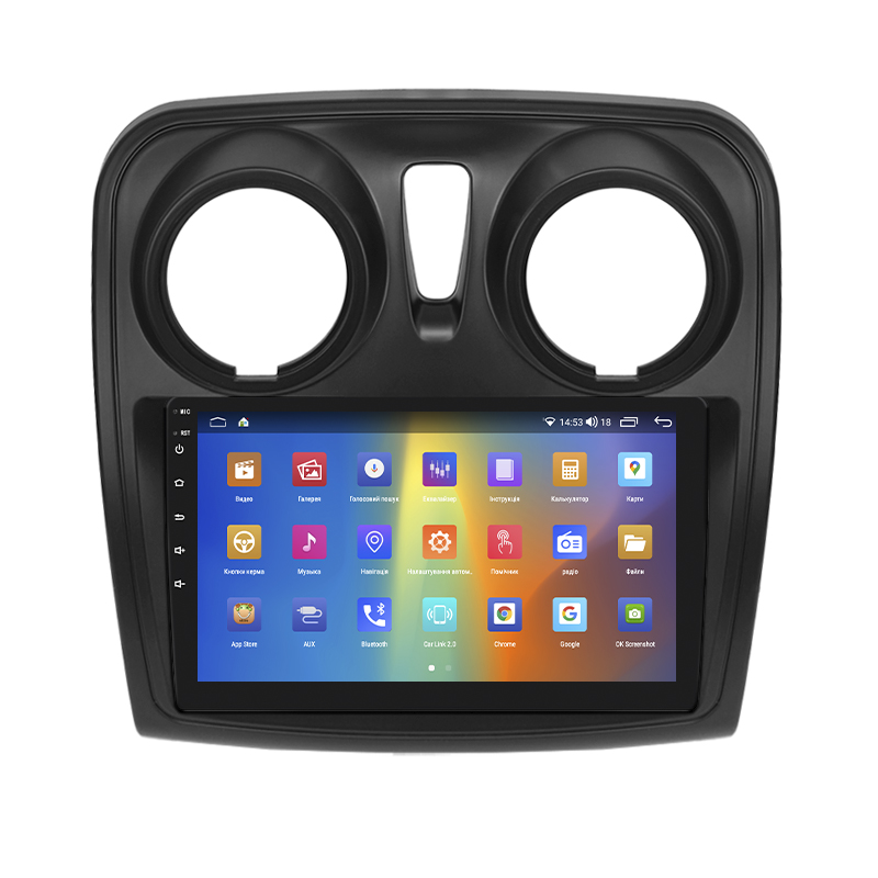 Штатная магнитола Lesko для Renault Dokker I 2012-н.в. экран 9" 2/32Gb CarPlay 4G Wi-Fi GPS Prime