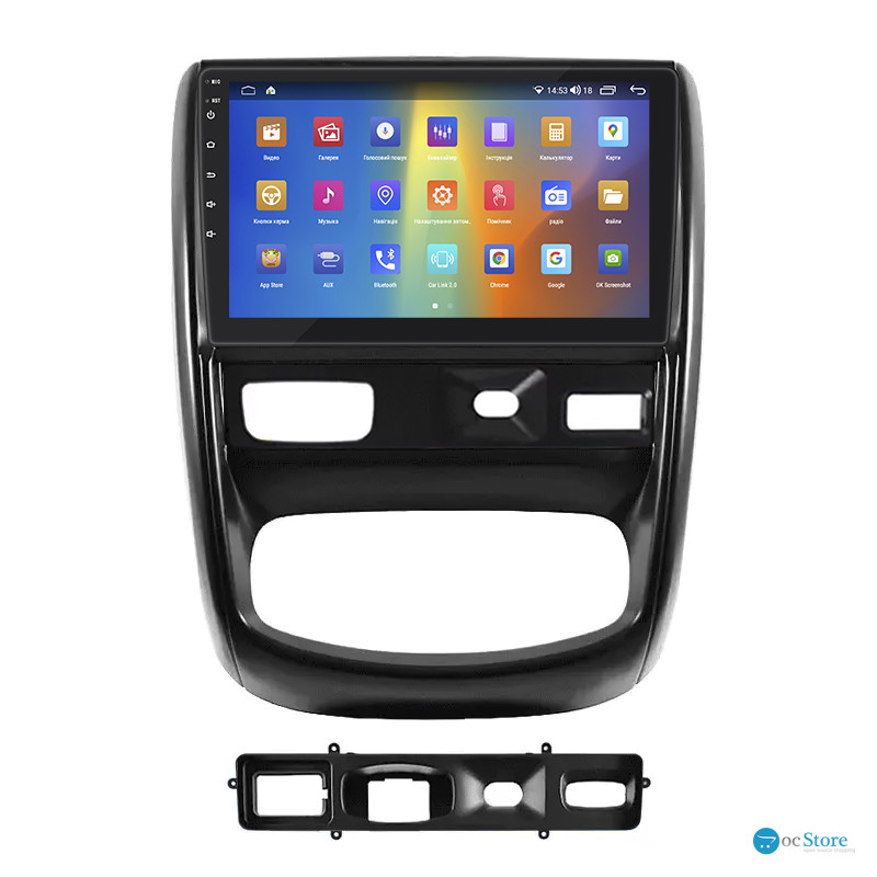 Штатная магнитола Lesko для Renault Duster I 2010-2015 экран 9" 2/32Gb CarPlay 4G Wi-Fi GPS Prime