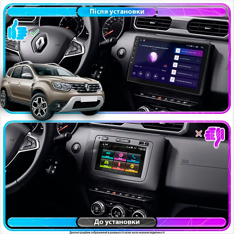 Штатная магнитола Lesko для Renault Duster II 2020-н.в экран 10" 6/128Gb 4G Wi-Fi GPS Top