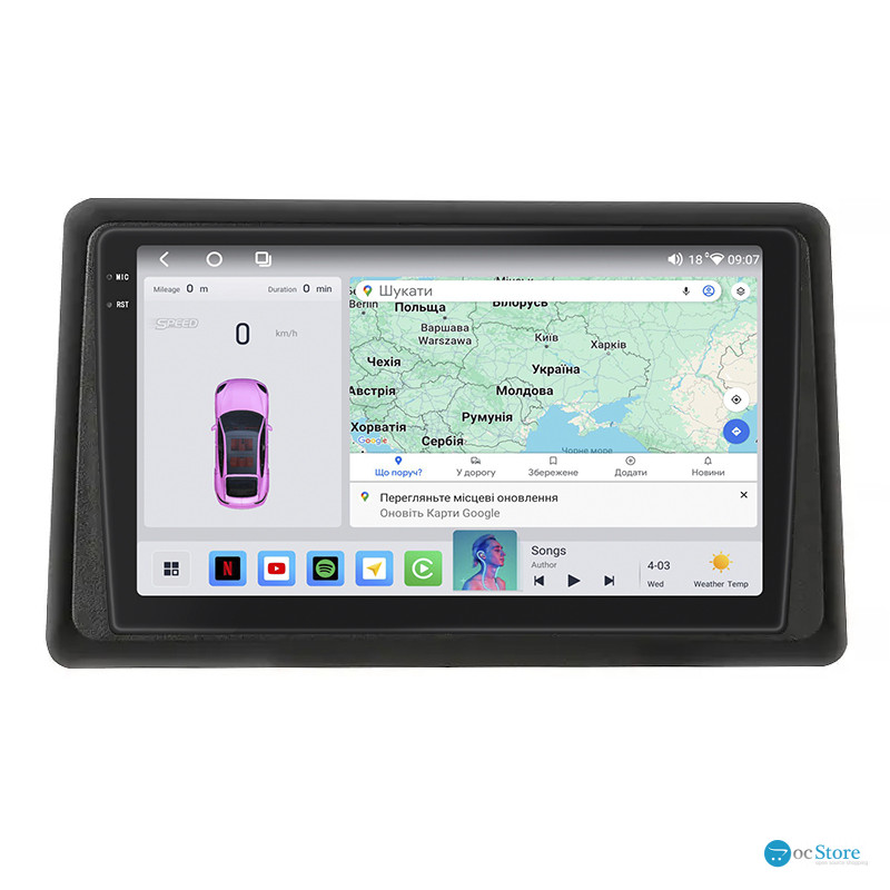 Штатная магнитола Lesko для Renault Express  2021-н.в. экран 9" 4/64 QLED CarPlay 4G Wi-Fi GPS 360 Prime