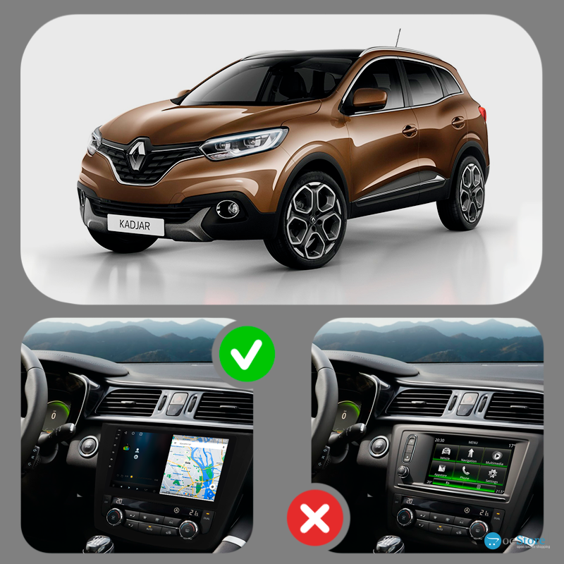 Штатная магнитола Lesko для Renault Kadjar I 2015-2018 экран 9" 1/16Gb Wi-Fi GPS Base
