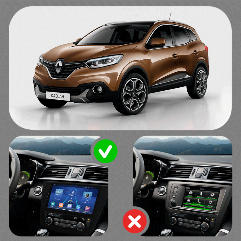 Штатная магнитола Lesko для Renault Kadjar I 2015-2018 экран 9" 6/128Gb 4G Wi-Fi GPS Top