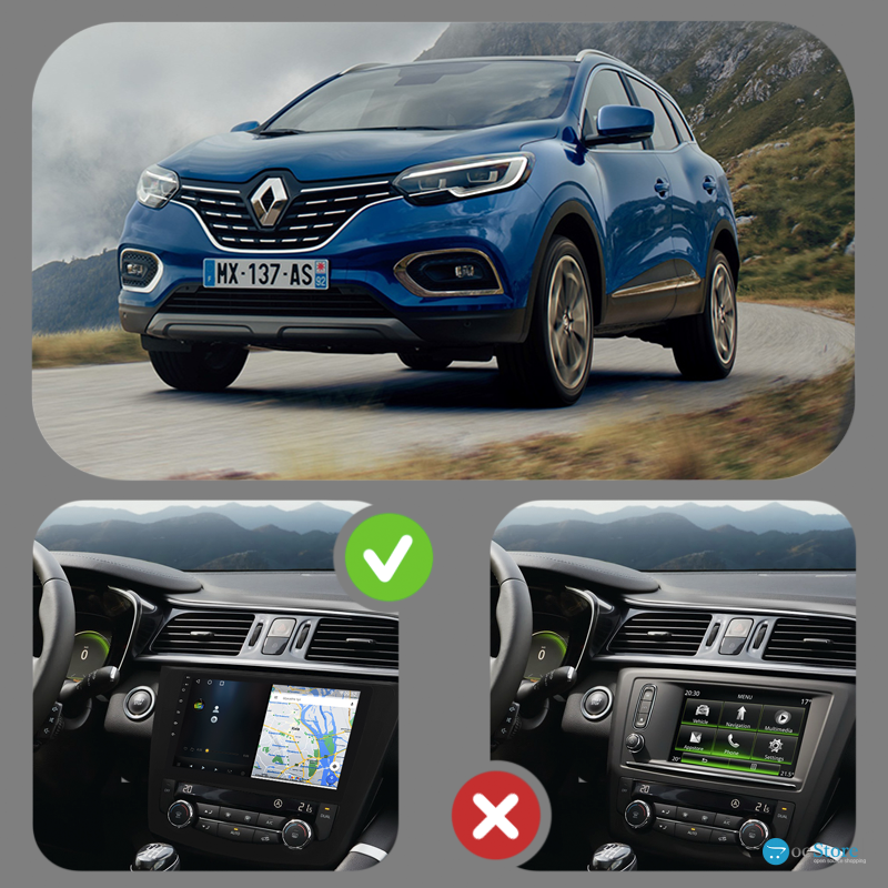 Штатная магнитола Lesko для Renault Kadjar I Рестайлинг 2018-н.в экран 9" 2/32Gb 4G Wi-Fi GPS Top