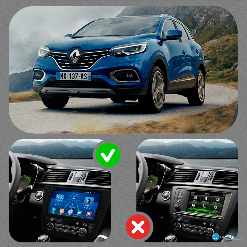 Штатная магнитола Lesko для Renault Kadjar I Рестайлинг 2018-н.в экран 9" 6/128Gb 4G Wi-Fi GPS Top