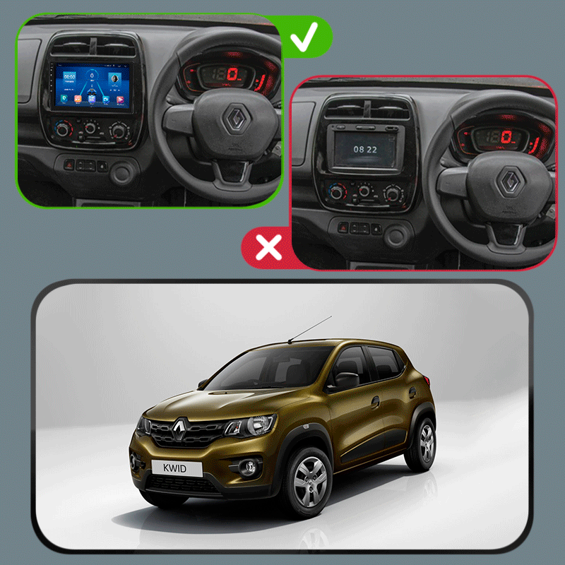 Штатная магнитола Lesko для Renault KWID  2015-н.в экран 9" 6/128Gb 4G Wi-Fi GPS Top