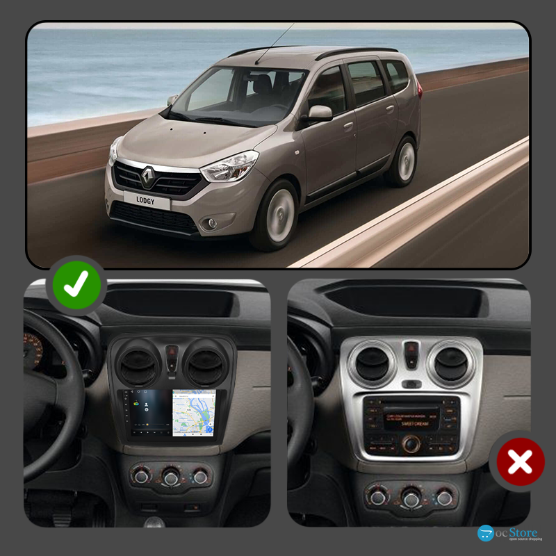 Штатная магнитола Lesko для Renault Lodgy  2012-н.в экран 9" 1/16Gb Wi-Fi GPS Base