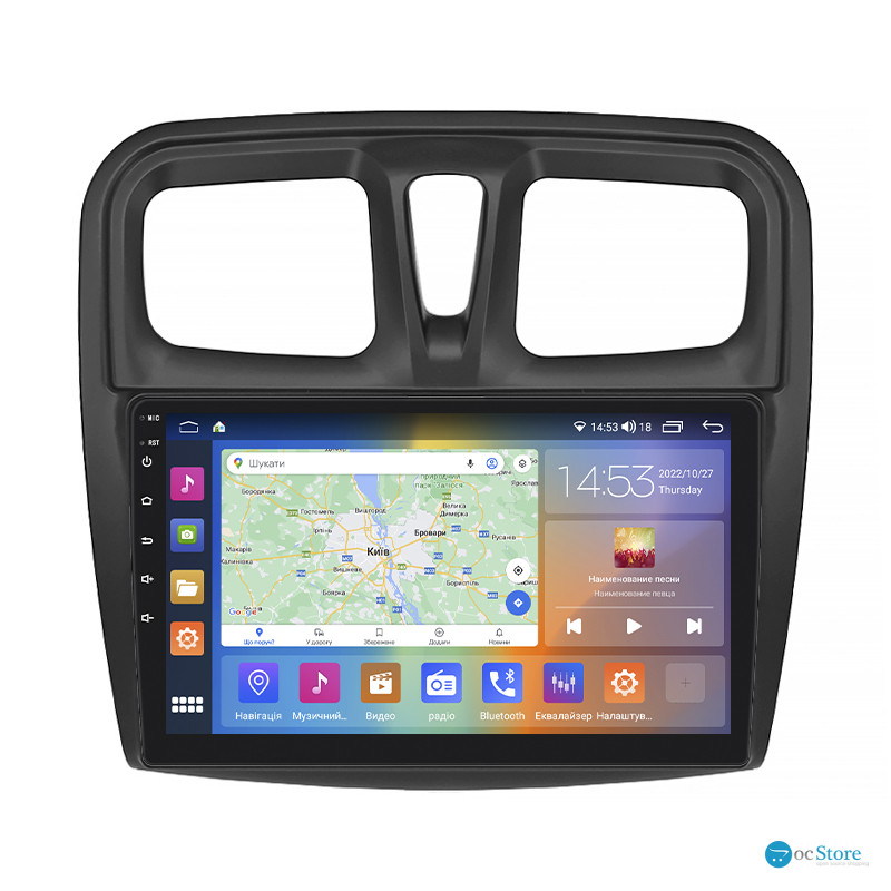 Штатная магнитола Lesko для Renault Logan II 2012-2018 экран 10" 4/64Gb CarPlay 4G Wi-Fi GPS Prime