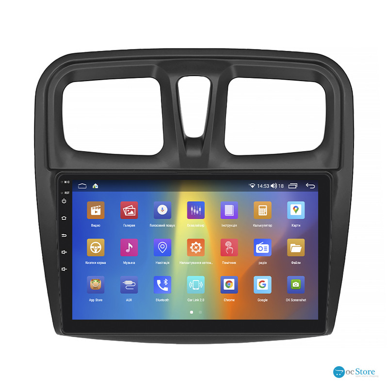 Штатная магнитола Lesko для Renault Logan II 2012-2018 экран 10" 4/64Gb CarPlay 4G Wi-Fi GPS Prime